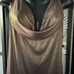 I.N.C International Concepts Woman 1X Halter Antique Liquid Gold top NWT
